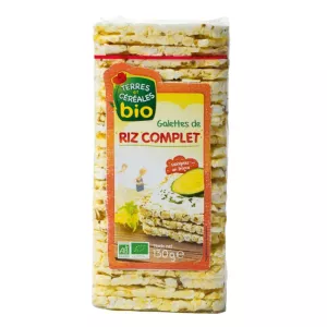 Galettes de riz complet carrées BIO 130g - TERRES ET CÉRÉALES