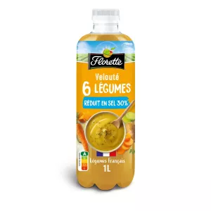 Velve supu 6 mboga za chumvi zilizopunguzwa hadi 30%, 1L - FLORETTE