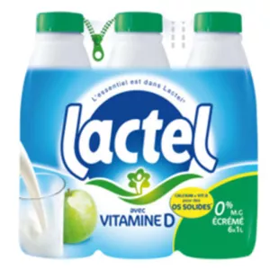 Lait Lactel Ecreme Uht Bp 6x1l