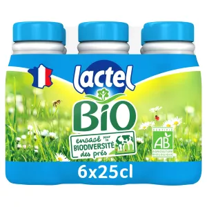 6x25cl lait 15g Lactel Bio - LACTEL