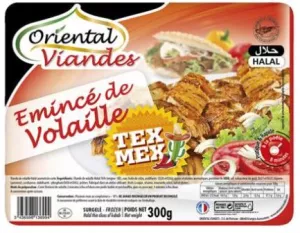 Émincé de volaille tex mex Halal 300g - ORIENTALES VIANDES