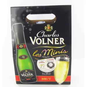 Rượu vang sủi Brut, 11°, 3x20cl - CHARLES VOLNER