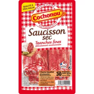 Salchicha Seca En Rodajas Finas, 93g - COCHONOU