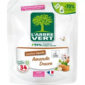 Vloeibaar Wasmiddel Navulling Zoete Amandel 1,5l - L'arbre Vert
