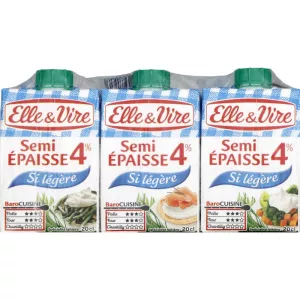 अर्ध गाढ़ी और हल्की क्रीम 4% 3x20 सीएल - ELLE & VIRE