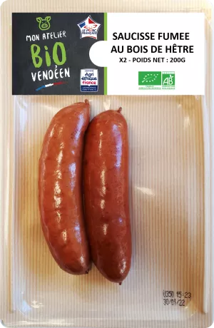 Колбаски органические копченые X2 200г