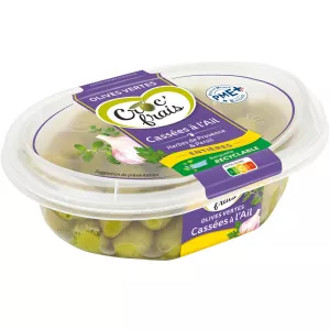 Olive verdi integrale con aglio morbido 250G - Croc'frais