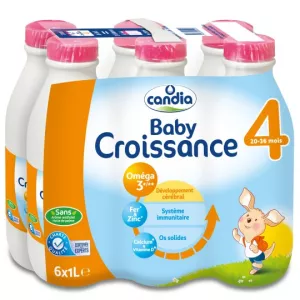 Lait liquide baby croissance 4ème âge 6x1L - CANDIA