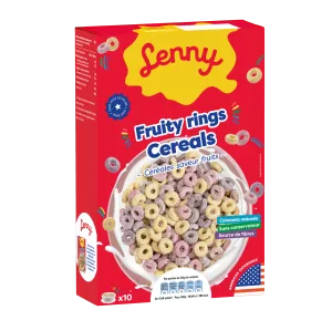 Cereais Anéis Frutados, 12x300 g - LENNY