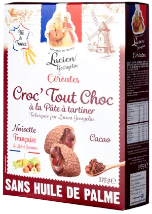 Croc'tout Chocolate Cushion nhân bơ hạt dẻ và cacao Lot & Garonne 375g - LUCIEN GEORGELIN