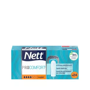 Tampons without hypoallergenic applicator Super Procomfort X24 - NETT