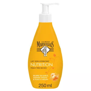 モイスチャライジング ボディ ミルク ニュートリション ベリー ドライ スキン スイート アーモンド シア & アルガン 250ml - LE PETIT MARSEILLAIS