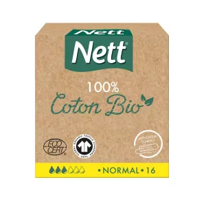 Tampons with 100% normal organic cotton applicator x16nett