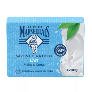 Extra sanfte feste Hand- und Körperseife mit Milch, 2 x 100 g – Le Petit Marseillais