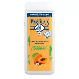 Duschgel mit Aprikose und Haselnuss spendet Feuchtigkeit und pflegt Bio 650 ml – LE PETIT MARSEILLAIS