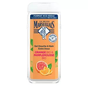 Douchegel met sinaasappel en grapefruit hydrateert en verfrist Bio 650ml - LE PETIT MARSEILLAIS