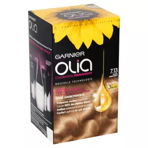 Rangi ya kudumu ya kuchorea bila amoniac 7.13 giza beige blonde - OLIA