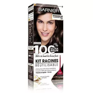 GARNIER 100% Color Kit retoque de color permanente para raíces 3.0 Castaño Oscuro