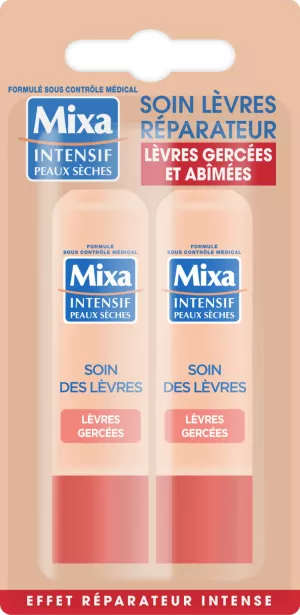 Baume à lèvres gercées & abîmées x2 - MIXA INTENSIF