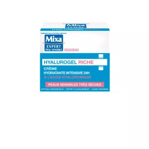 Crème Hydratante Intensive 24h à l'acide Hyalorunique Peaux Sensibles Très Sèches, 50ml - MIXA