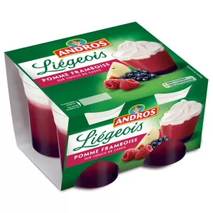 Compota de Lieja manzana frambuesa grosella negra 4x100 - ANDROS