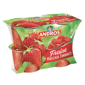 Compote 4x100g strawberry pieces - ANDROS