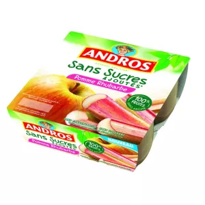 Compote pomme rhubarbe 4x100g - ANDROS