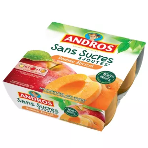 Compote pomme abricot 4x100g - ANDROS