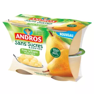 Compote poire williams morceaux 4x97g - ANDROS