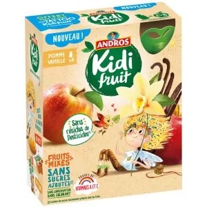 Compote de pomme vanille sans sucres ajoutés 4x85g - KIDIFRUIT