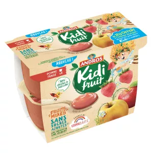 Compotes gourdes pomme fraise banane vanille 18x85g - KIDIFRUIT