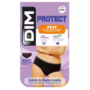 Menstruation Boxer Frau Schwarz reichlich vorhandener Bio -Baumwoll T36/38 - DIM