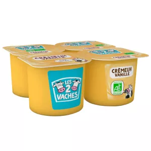 オーガニック バニラ クリーム 4x95g - LES 2 VACHES