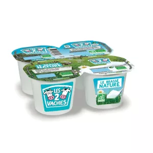Biologische natuurlijke roeryoghurt, 4x115g - LES 2 VACHES
