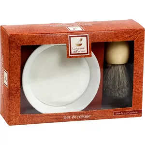 Set Blaireau Bol Savon Barbier