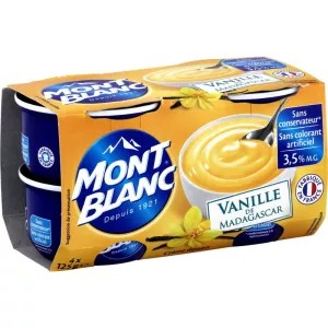 Creme de sobremesa de baunilha, 4x125g - MONT BLANC