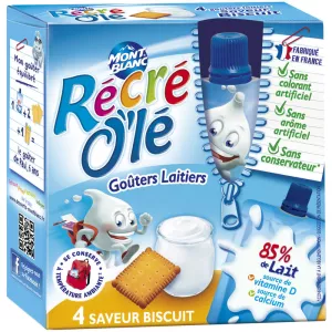 Goûters laitiers saveur biscuits 4x85g - MONT BLANC