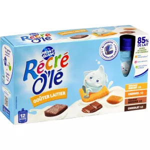 Snacks lácteos con 4 sabores en botella, 12x85g - MONT BLANC