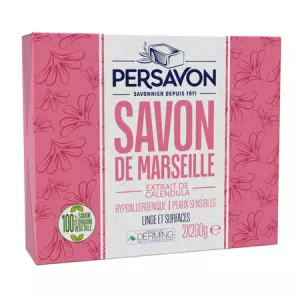 Extracto de jabón sólido de Marsella de la caléndula hipoalergénica 2x200g - PERSAVON