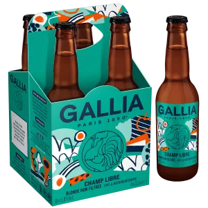 シャン・リーブル 無濾過ブロンドビール、5.8°、4x33cl - GALLIA