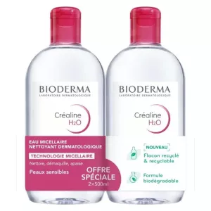 CREALINE H2O sans parfum - lot de 2 2x500 ml - BIODERMA