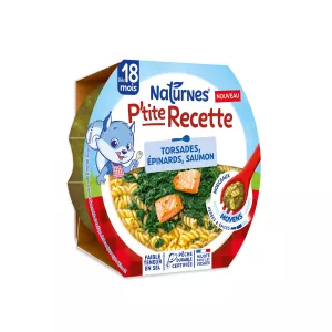 P'tite Recette spiralen met spinazie en zalm uit gecertificeerde duurzame visserij vanaf 18 maanden middelgrote stukjes 250 g - NATURNES