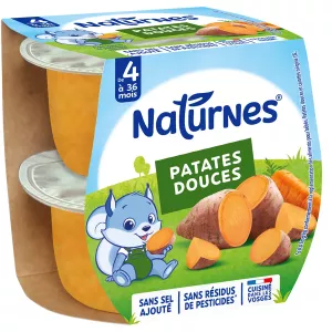 Babypuree van zoete aardappel vanaf 4 maanden 2 x 130 g - NATURNES