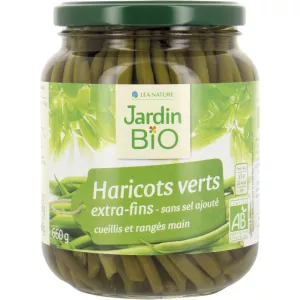 Haricots verts extra-fins BIO 660g - JARDIN BIO