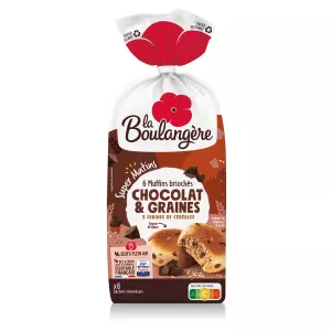 Muffins Briochés Chocolat Graines x6 - LA BOULANGERE