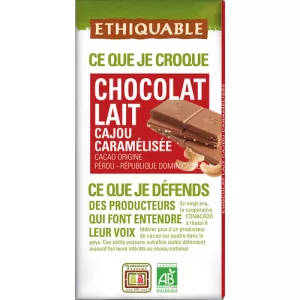 Choc Lait Noix Cajou Bio 100g