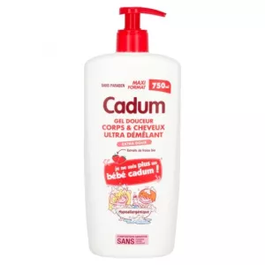 Gel douche enfants corps & cheveux ultra démêlant parfum fraise 750ml - CADUM