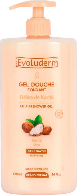 Gel de Ducha Fundente Manteca de Karité 1l - Evoluderm