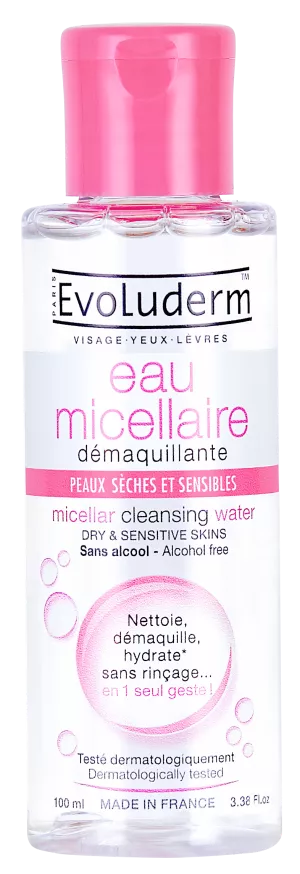 Agua Micelar Desmaquillante Piel Seca y Sensible 100ml - Evoluderm