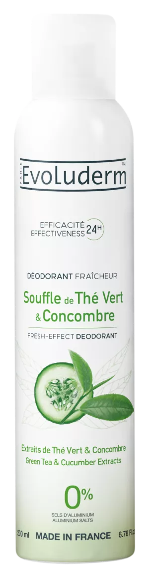 مزيل العرق فريشنيس بالشاي الأخضر والخيار 200 مل - Evoluderm